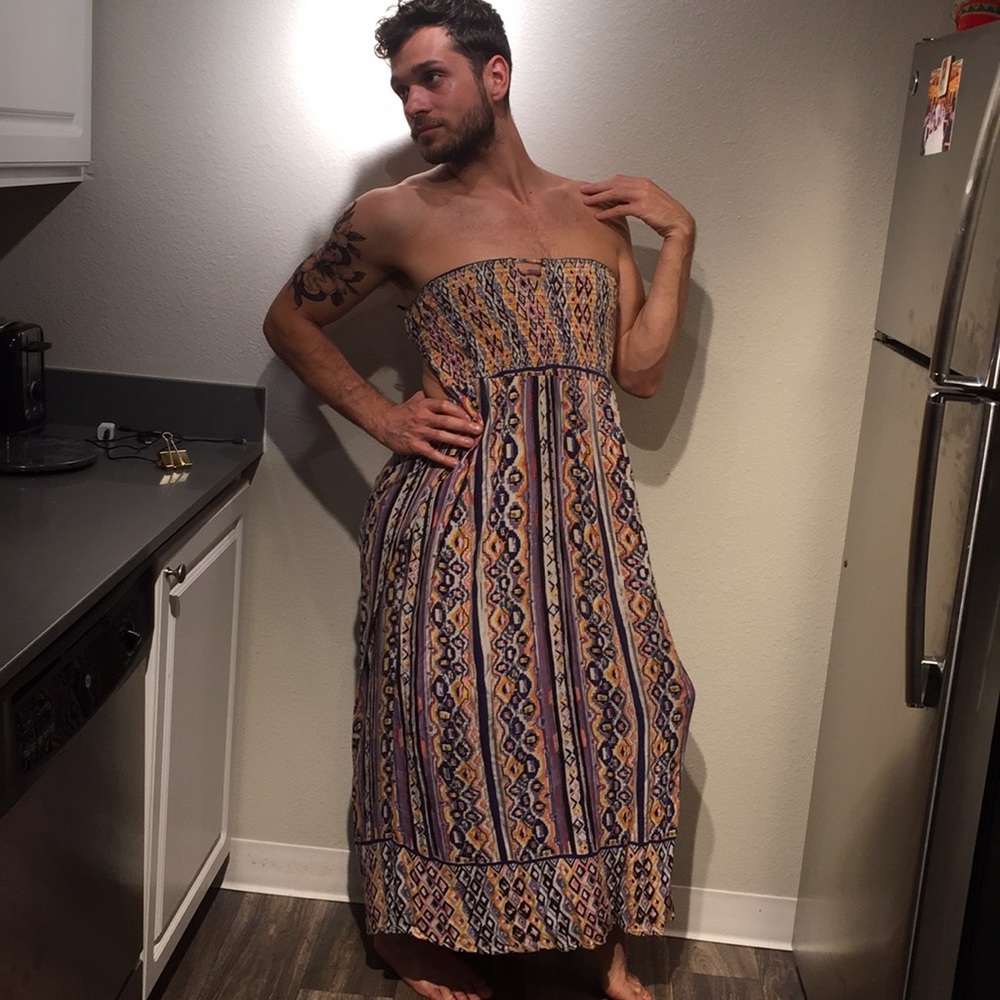 Urban Outfitters Smocked Strapless Maxi dress